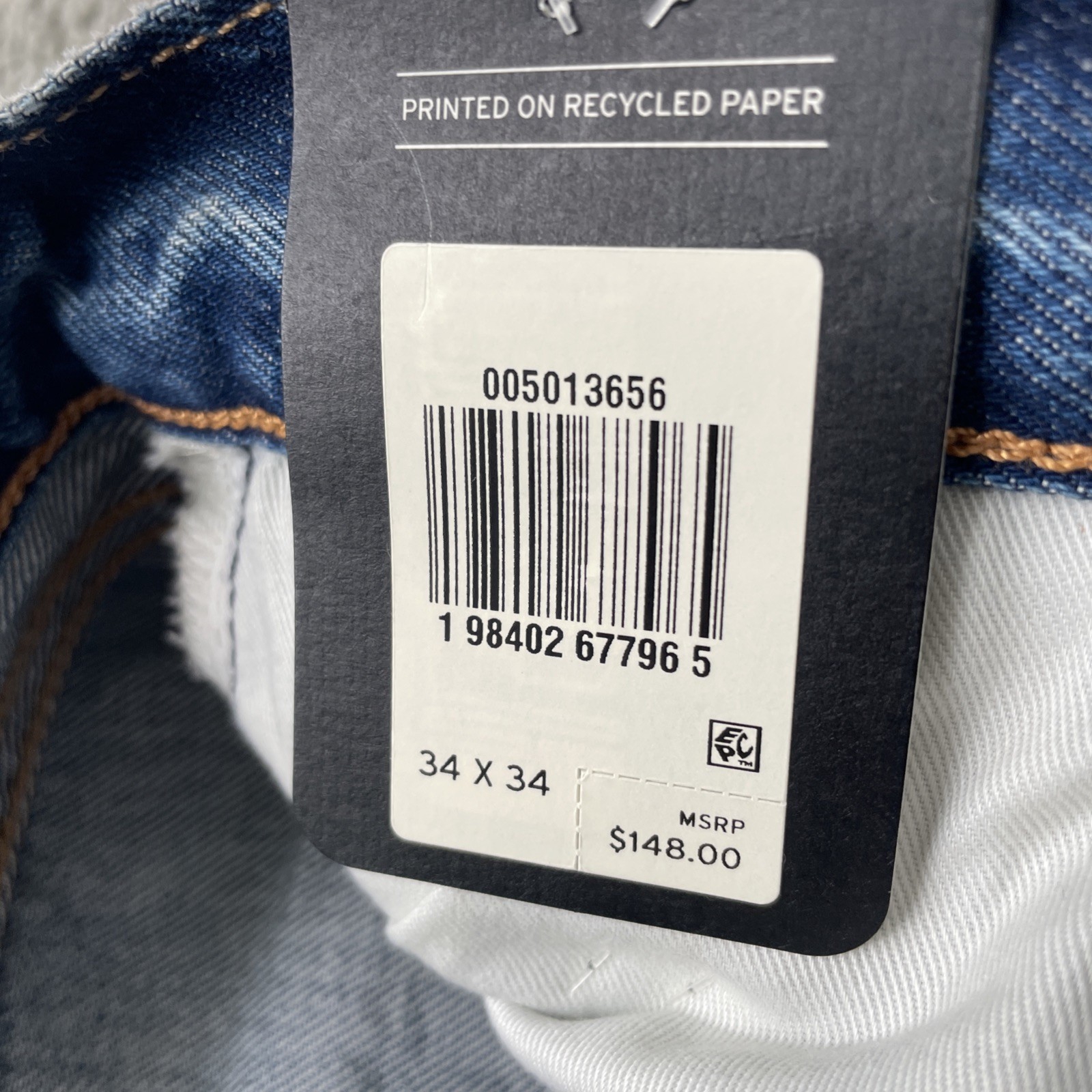 Levi's Premium 501 Original Selvedge Blue Distress Jeans Men's Size 34 X 34 Fly thumbnail 8