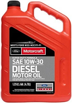 2 Pack Motorcraft Super Duty Diesel Motor Oil, 10W-30, 5 QT Pk
