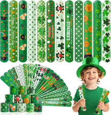 36 Pcs St. Patrick'S Day Slap Bracelet,St Patricks Day Favors,St Patricks Day De
