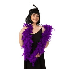 Fluffy Purple Feather Boa 85g Fancy Dress 1920s Flapper Costume  Accessory