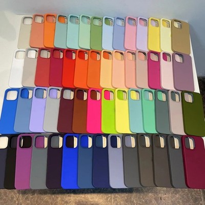 Liquid Silicone iPhone Case 17, 16, 15, 14, 13, 12 Pro Max, Plus, Soft Cover - A