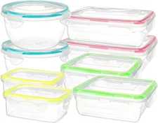 16-Piece Clip-Lock Food Storage Container Set — Airtight and Leak-Proof