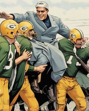 Green Bay Packers-Vince Lombardi Art Print Colorized 8x10 Print-FREE SHIPPING
