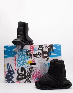 RRP€1175 DOLCE & GABBANA Sneaker Boots US8 UK7 EU41 Black Padded Made in Italy