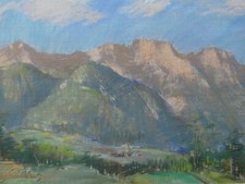 Erwin Lutz-Waldner (1912-1975) - Paesaggio, disegno a pastello