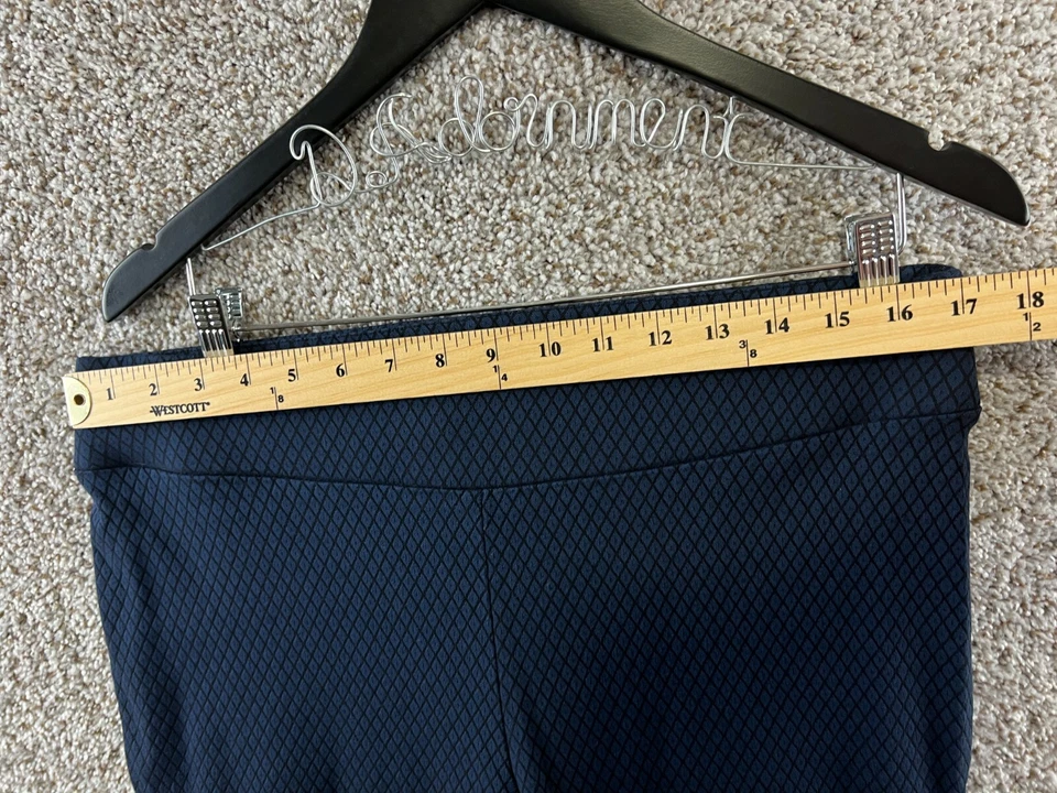 Calça Apt 9 Skinny Leg Feminina Tamanho 16 Azul Estampa Diamante Calça Elástica - Imagem 4 de 4