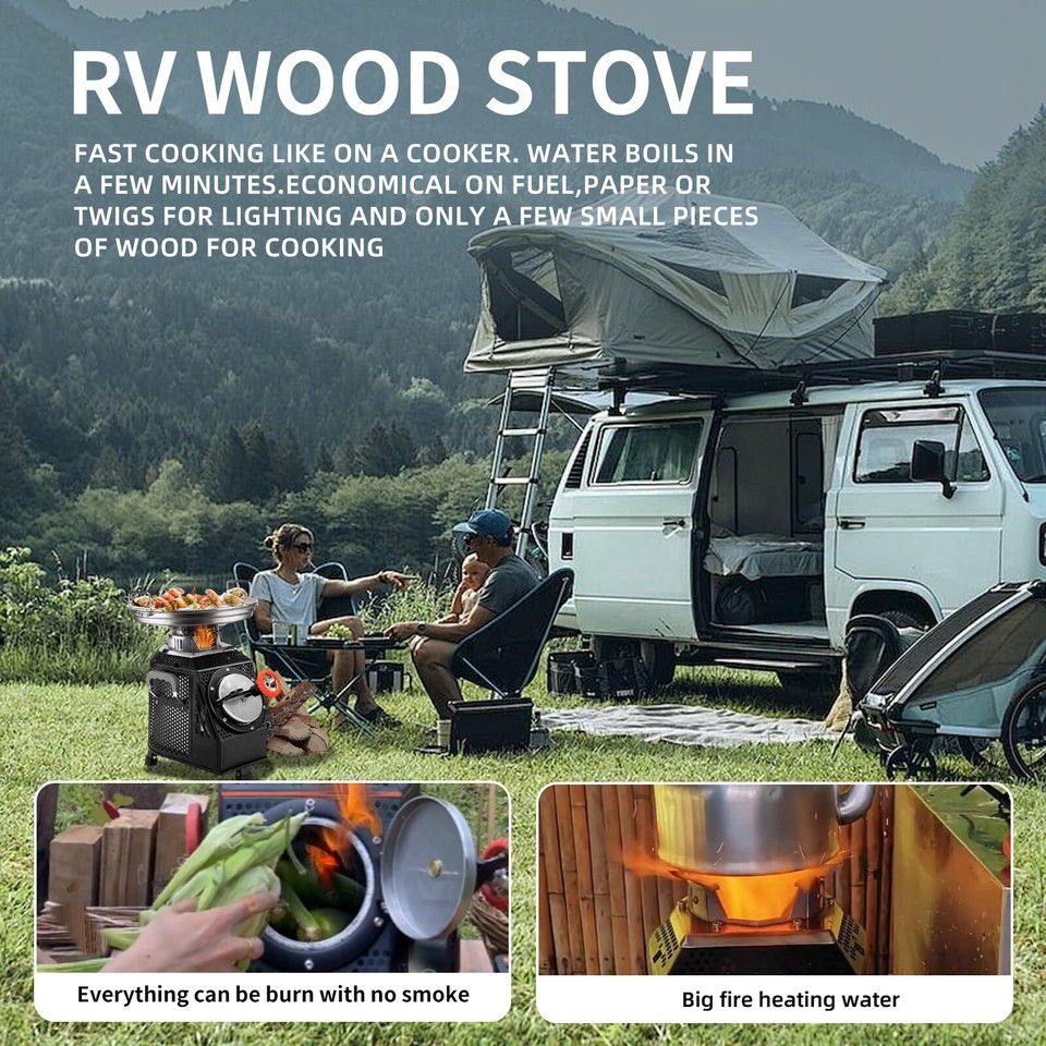 Wood Burning Camp Stove, Outdoor Portable Wood Burning Camp Stove