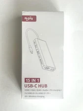 Ikling USB C Hub, 15-in-1 USB C to HDMI, VGA