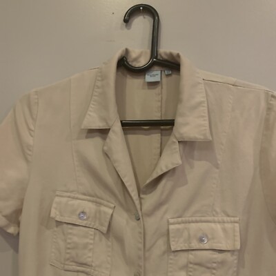 Anne Brooks Petite Button Down 10 Beige Dress | eBay