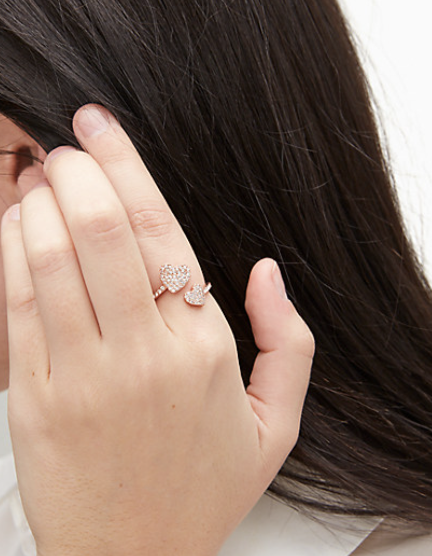 Kate Spade*YoursTrulyPaveHeartRing♡ハートリング Kate Spade Yours Truly Pave Heart Ring Size 8 Rose Gold