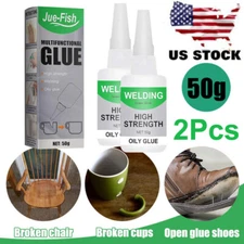 2 Pack Multifunctional Welding High-Strength Oily Glue Universal Super Glue 50g