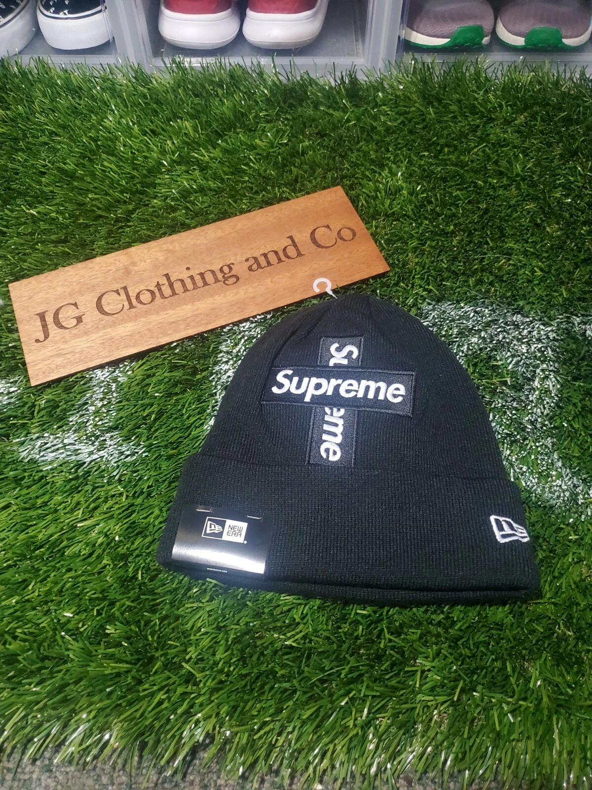 Supreme New Era Cross Box Logo Black FW20
