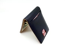 Money Clip Genuine Leather Wallet Bifold Card Holder ID 4 card slots - with box