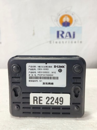 D LINK DES-1005D 5 PORT FAST ETHERNET UNMANAGED DESKTOP SWITCH 10/100 MBPS - Picture 6 of 6