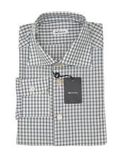 Kiton Gray Check Cotton Blend Shirt - Slim - KT77223