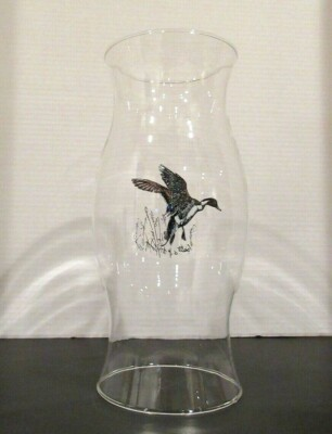 #ad OOAK Richard E Bishop Hurricane Lamp Cover Candle Cover Game Bird Mallard Duck $50.00