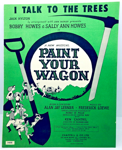 I TALK TO THE TREES - Paint Your Wagon - UK sheet music - Lerner & Loewe