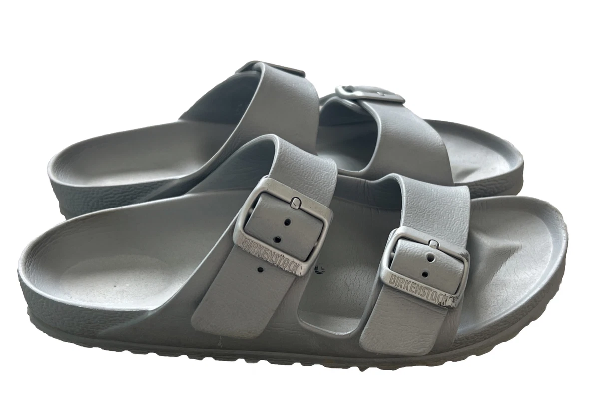 Birkenstock Silver EVA Arizona Two Strap Sandals Size 39 eBay