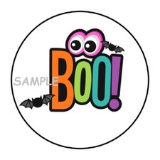 30 HALLOWEEN ENVELOPE SEALS LABELS STICKERS 1.5" ROUND BOO PARTY FAVORS