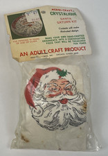 Vintage Merri Craft Christmas Ornament Kit Santa Crystalique Saturn Kit 4"