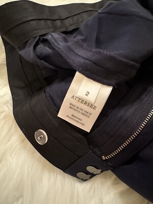 Pantalon Tailleur Attersee - Bleu Marine Foncé - Taille 2 - Matière Ramie Et Soie - Neuf Avec étiquettes