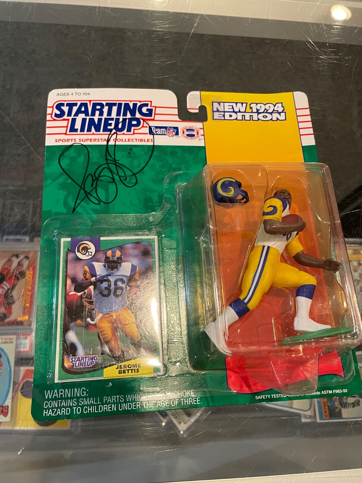 1994 JEROME BETTIS RAMS PITTSBURGH STEELERS SIGNED KENNER STARTING LINEUP JSA 2 