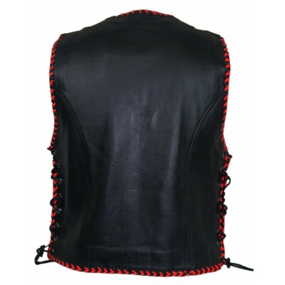 Gilet En Cuir Noir Pour Motard - Style Rocker Et Club De Moto - Confort Et Allure Authentique