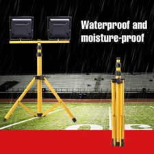 Flood Light Halogen Tripod Stand Camp Work Site Emergency Lamp Stand Twin Head