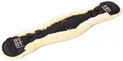 Engel Reitsport Konturbauchgurt mit Lammfell Dressur 50cm schwarz-med; 