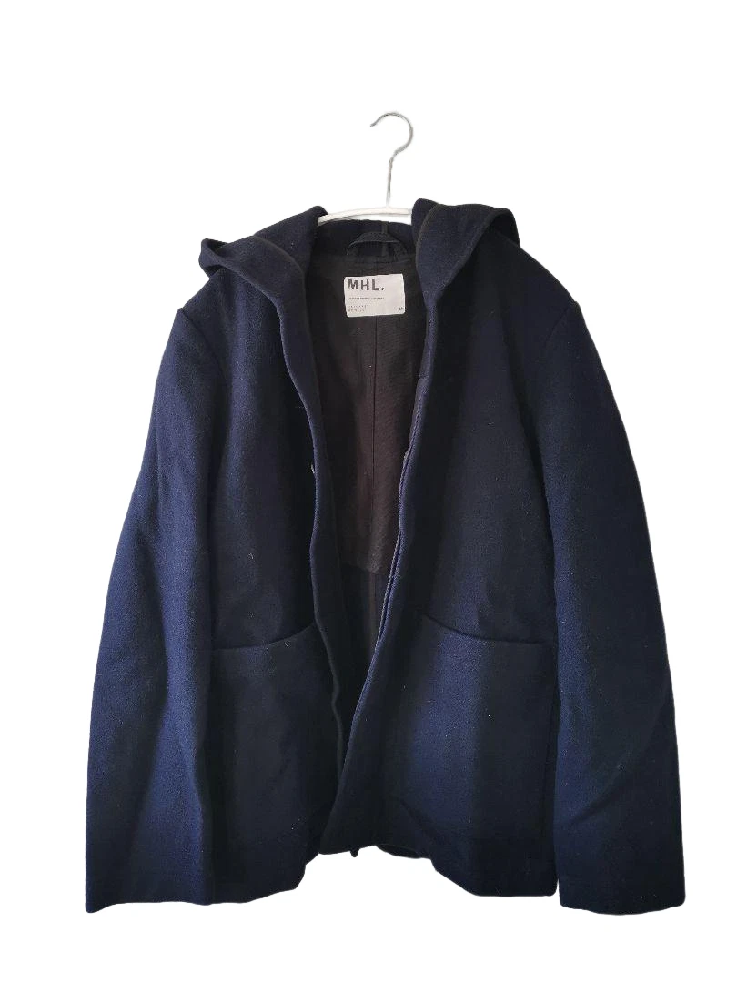 MHL. Margaret Howell Short Hoodie Jacket Coat Wool Navy Size M Men