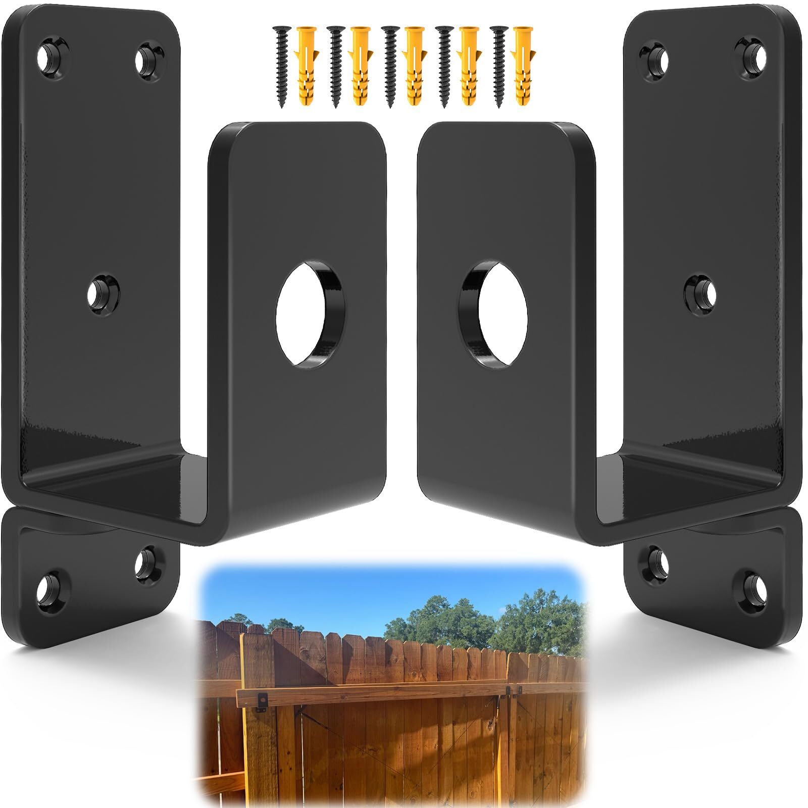 Thickened Door Barricade Bracket, Door Metal Bar Bracket for 2X4 Lumber, Drop...