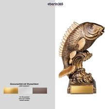 eberin · Resinpokal Fisch · Angeln · Wanderpokal · 26cm · Angler · Pokal ·