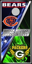 bears green bay SINGLE WRAP cornhole board vinyl wraps