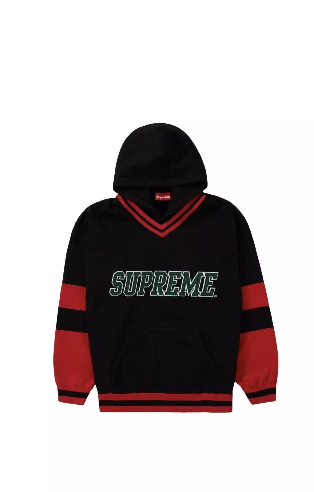 Sweat shirt à capuche Supreme Hockey authentique en rouge et noir 2020