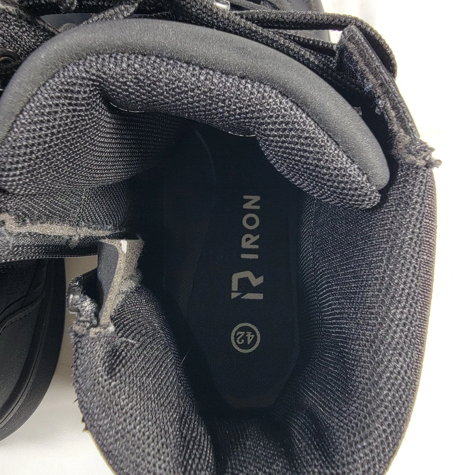 RIDEIRON MS6001 Motorcycle Riding Shoe Men 9.5 Black CORDURA Protective High Top image 12