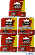 5 X Orajel Dental Gel for Rapid Relief of Toothache - 5.3g