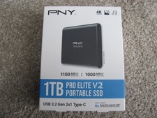New PNY Pro Elite V2 1TB USB 3.2 Gen 2x1 Type-C Portable Solid State Drive (SSD)