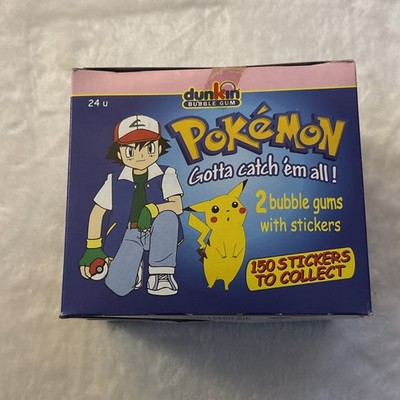 24 POKEMON DUNKIN BOOSTER  im Karton ungeöffnet Bubble GUM aus ca Jahr 2000