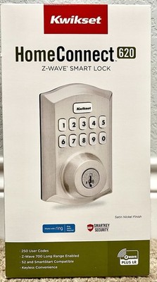 Kwikset HomeConnect 620 Z-Wave Long Range Enabled Keypad Smart Lock Satin Nickel