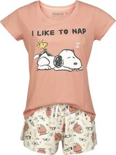 Peanuts Schlafanzug Damen I Like To Nap multicolor