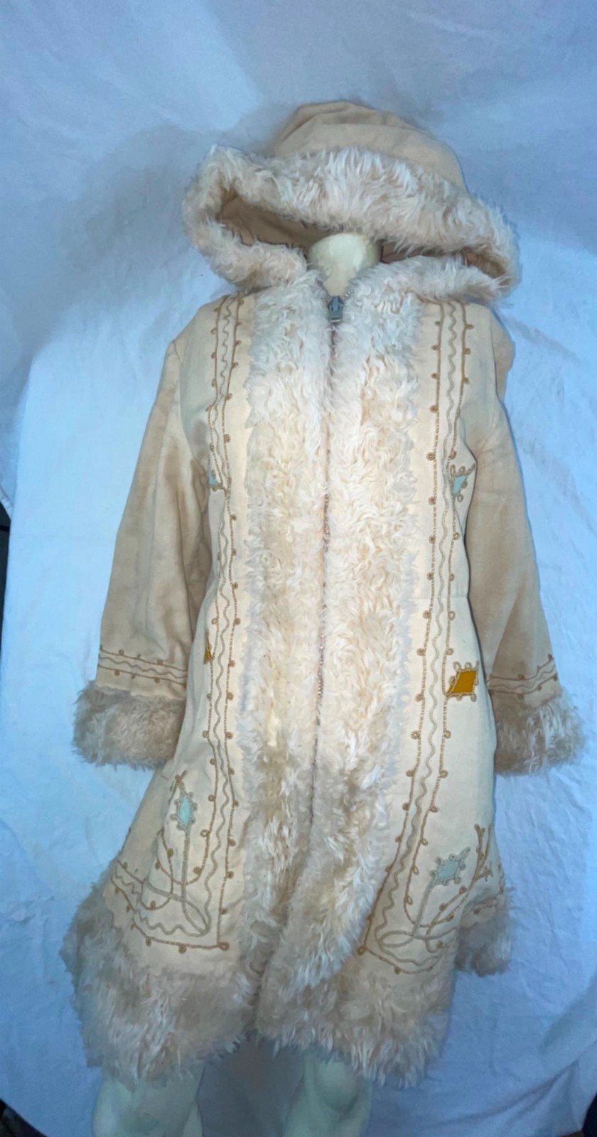 VTG 60S 70S WOMENS HOODED ZIP PRINCESS PENNY LANE DISCO HIPPY COAT JACKET image 5