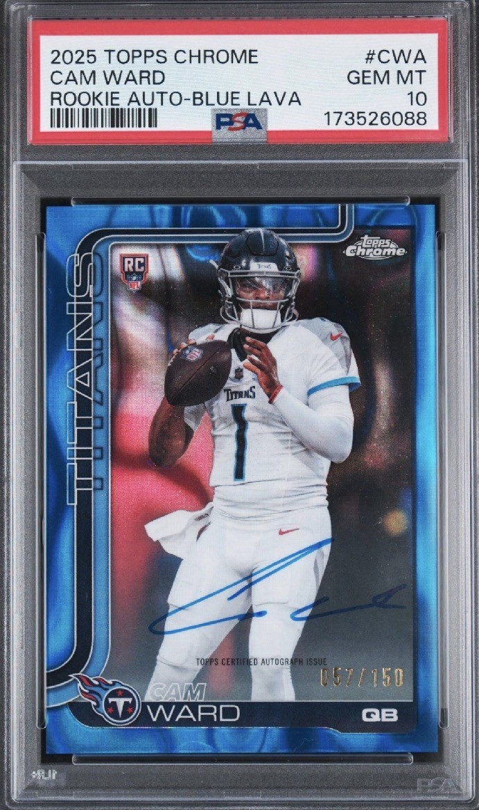 Topps Chrome Rookies Auto Cam Ward Blue Lava /150 Gem Mint PSA 10