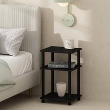 Side Table for Small Spaces, Modern Couch End Table Black