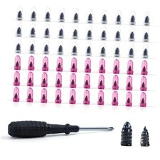 60 PCS Tire Plugs Screw Type, Tubeless Tire Repair Rubber Nail Kit, Quickfix