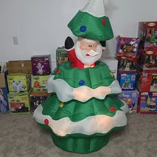 Gemmy 2010 Christmas Airblown Inflatable 6.5ft Animated Santa In Christmas Tree