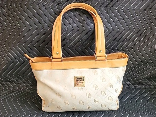 Dooney & Bourke Signature Brown Tote Pink Lining ,Overall Good Condition * Wear - Picture 1 of 24