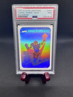 1990 MARVEL UNIVERSE HOLOGRAM #MH1 COSMIC SPIDER MAN PSA 9