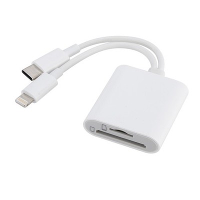 2 in 1 SD Kartenleser Adapter Micro SD TF Card Reader für iPhone iPad Kamera