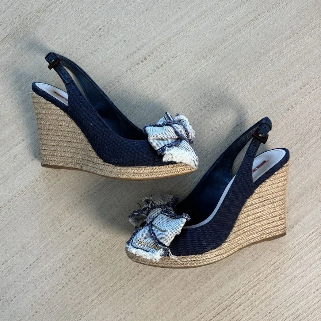 PRADA Wedge Suede Buckle Sandals for Women for sale | eBay