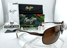 MAUI JIM BAYFRONT MJ 205-25 GLOSS BROWN W/ HCL BRONZE POLARIZED METAL SUNGLASSES